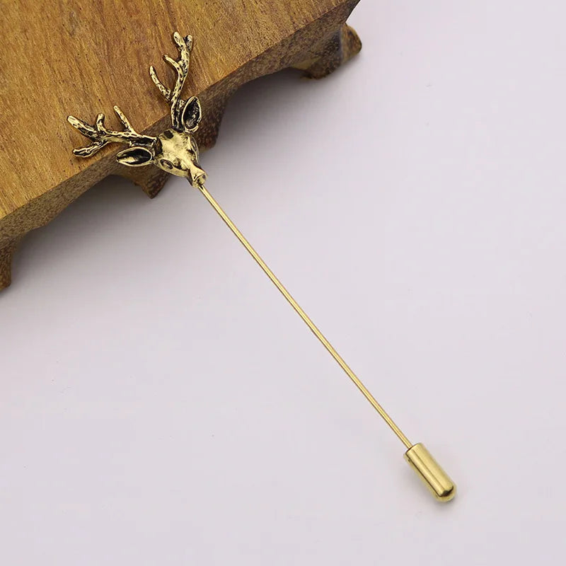 HUISHI Vintage Brooch Men Women Jewelry Accessories Gold Slivery Vintage Shape Suit Brooch Pin For Wedding Fashion Jewelry Retro