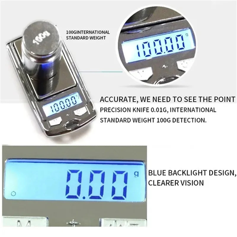 Mini Pocket Digital Scale 100g/200g | Portable Precision Weighing with LCD Backlit additional angle