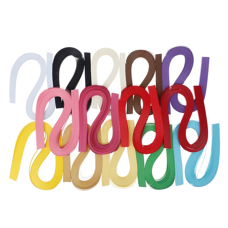 120pcs/pack Rainbow Paper Quilling Strips Set 5mm 53cm Flower Gift Paper For Craft DIY close-up view