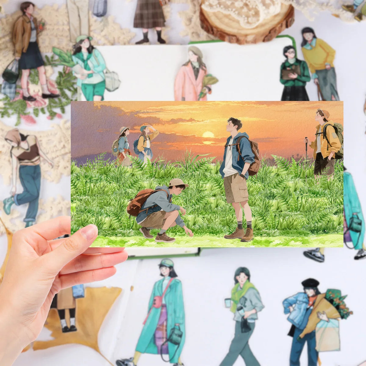 PET Grass Plant Landscape Tape | Decorative Adhesive Tape for Scrapbooking and Junk J lifestyle view