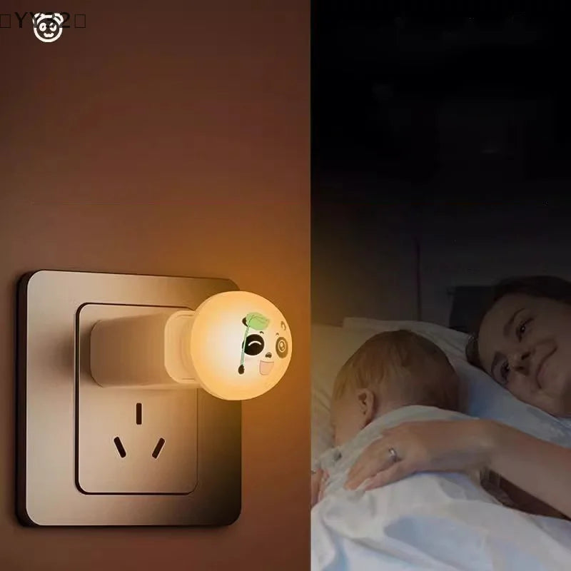 USB Panda Smart Voice Control Night Light | AI-Enabled Bedside and Camping Lamp close-up view