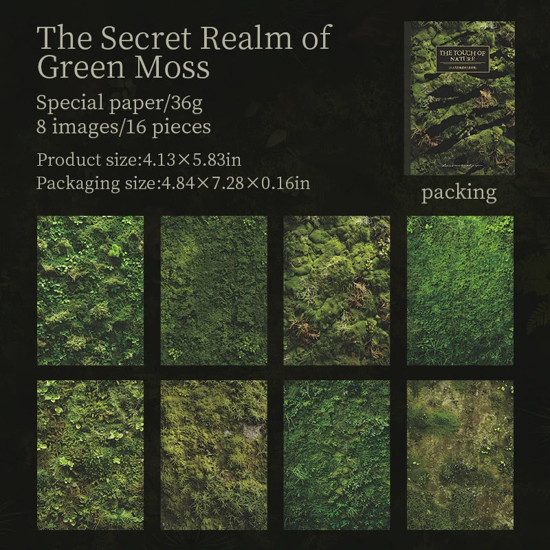 16 Sheets Nature Green Moss Theme Specialty Paper | Scrapbooking and Craft Supplies lifestyle view