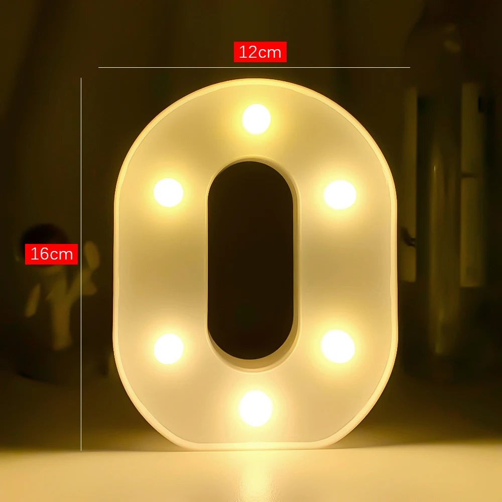 Creative Luminous Letter Night Light | Battery-Powered LED Decor for Parties close-up view