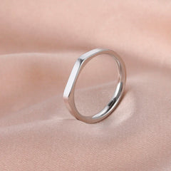 Skyrim Minimalist Signet Rings Women Men Stainless Steel Wide Rectangle Geometric Rings Fashion Wedd