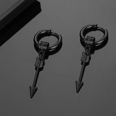 Punk Stainless Steel Stud Earrings Set | Unisex Hip Hop Piercing Jewelry close-up view
