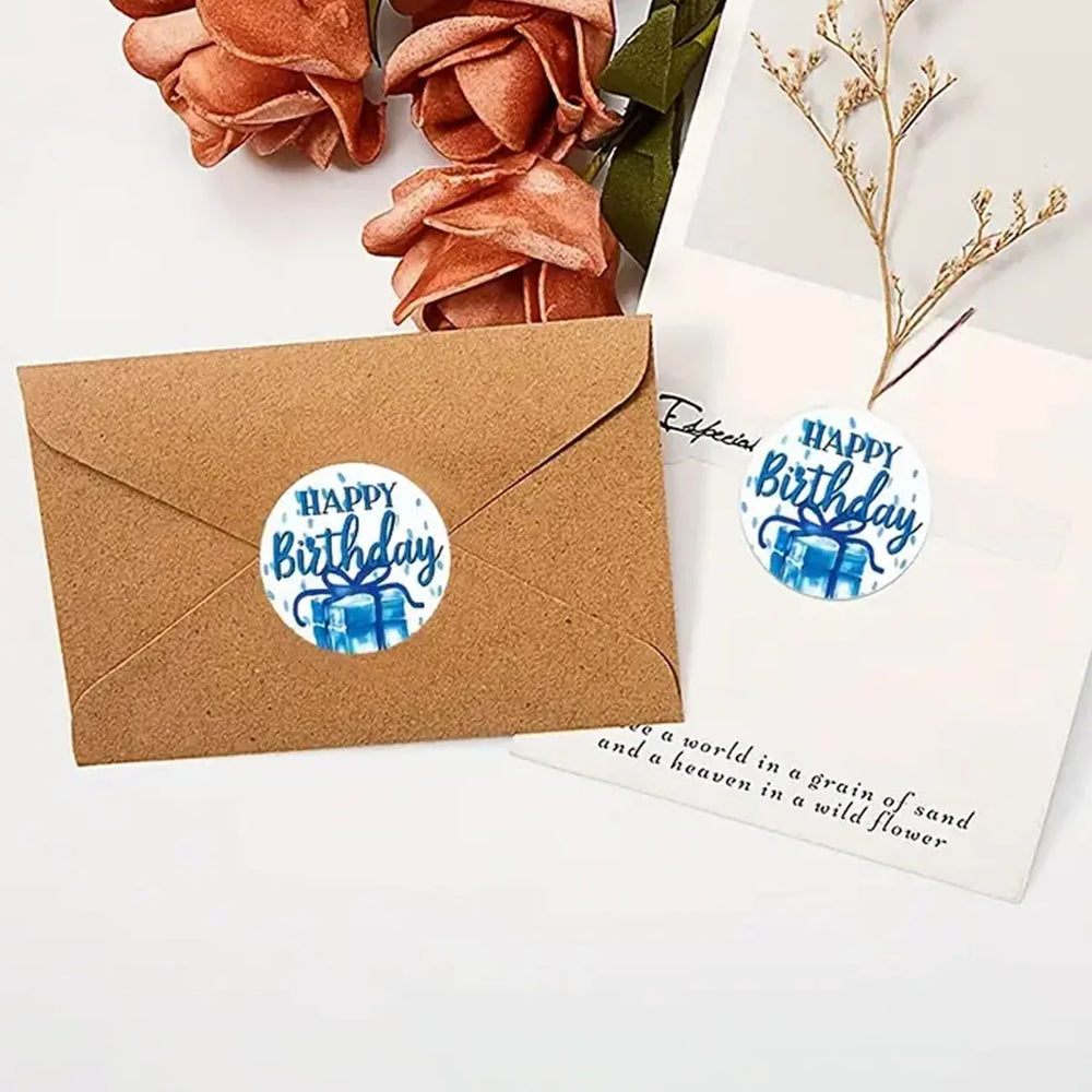 Happy Birthday Roll Stickers | Fun Party Decals for Cards and Gifts detail view