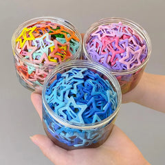 KYDZSW 10Pcs Children Cute Colors Geometric Stars Ornament Hair Clips Girls Lovely Sweet detail view