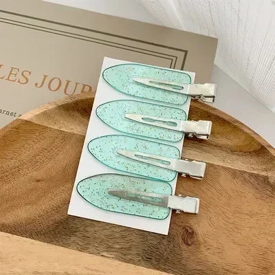 2-4pcs/set Glitter No Bend Seamless Hair Clips Side Bangs Barrette Make Up Washing Face Accessories Styling Hairpins Women Girls