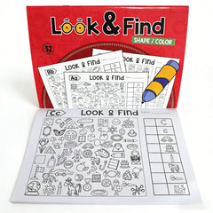 Look and Find Shape/Color Workbook Children's Search for Items Items Game, Enhance Visual Perception