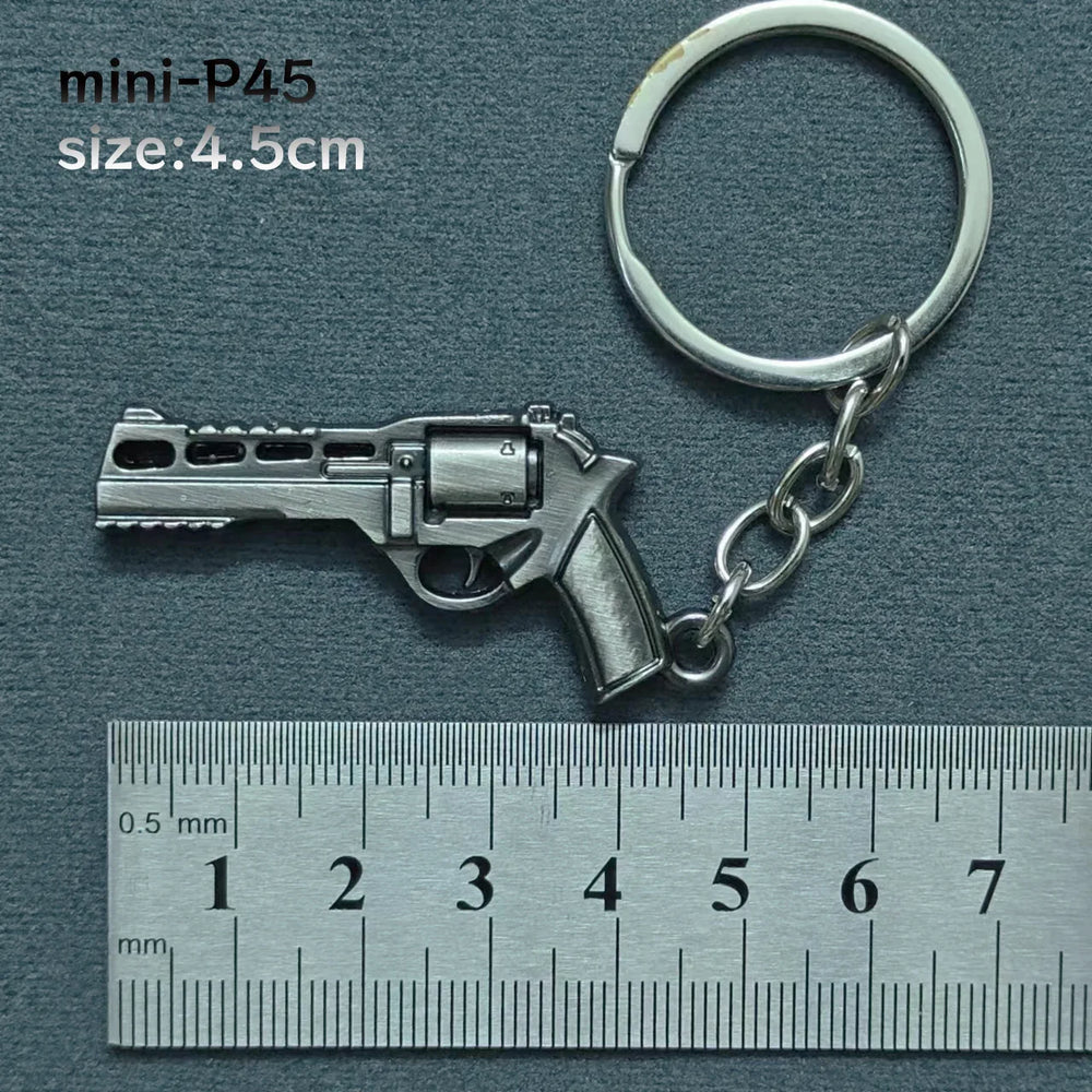 Mini Keychain Pendant Peace Elite 98k Alloy Gun Model PUBG Battlefield Boy Toy Handsom close-up view
