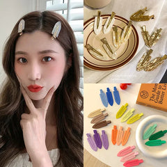 New 2/3/4pcs Korean Fashion Gold White Glitter Hair Pin Acetate Make Up Hair Clips Headwear Girls Wo