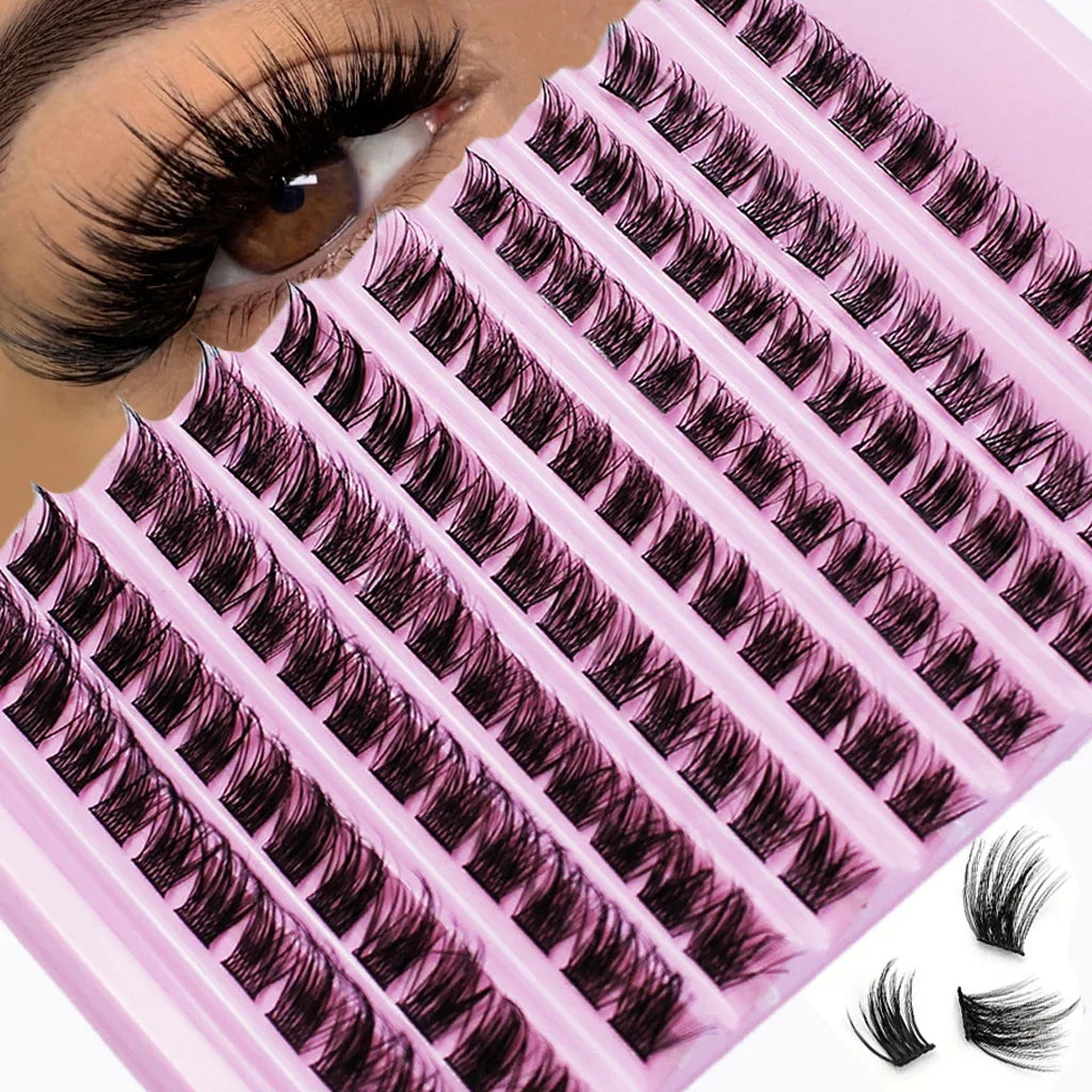 Lash Clusters 120pcs Cluster Lashes 8-16mm Wispy Individual Lashes Extensions Natural Look D Curl Fl