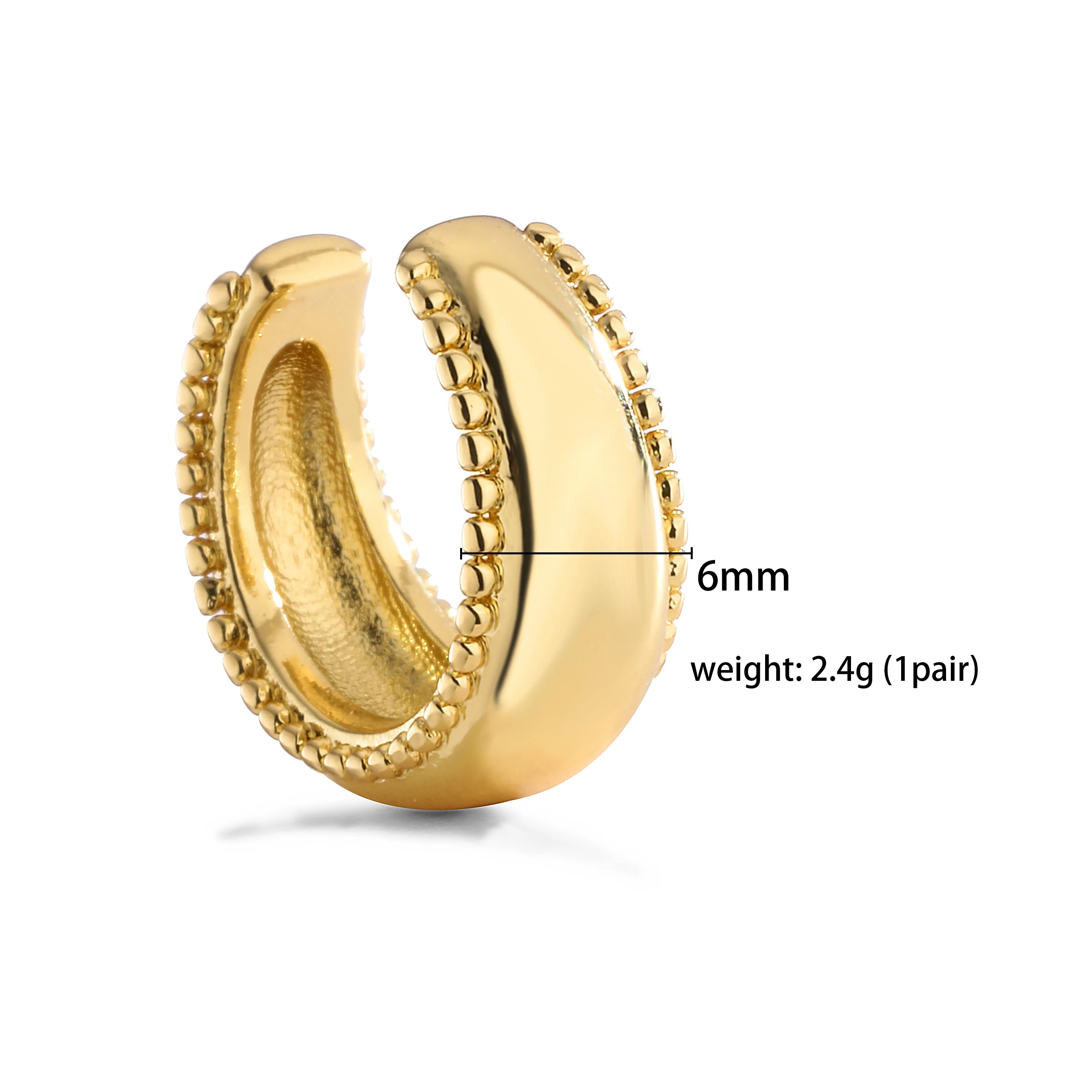 HECHENG,Fashion Ear Cuffs Without Piercing Ear Clip Earrings Non-Piercing Fake Cartila close-up view