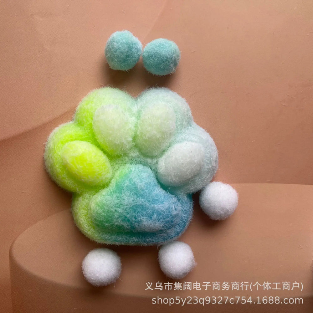 Rainbow Cat Paw Squishy Toy | Three Color Slow Rebound Stress Relief Fidget Toy detail view