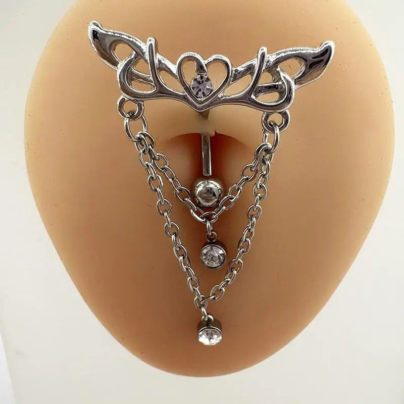 Heart Wings Sexy Belly Button Ring 1PC High Quality Stainless Steel Navel Piercing Jewelry for Women