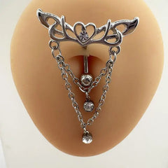 Heart Wings Sexy Belly Button Ring 1PC High Quality Stainless Steel Navel Piercing Jewelry for Women