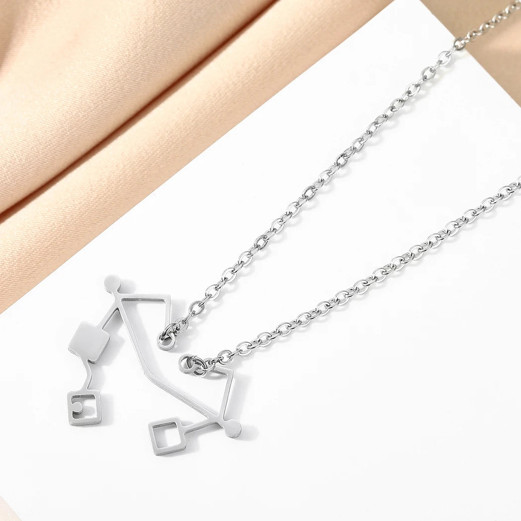 Kinitial Heart of Etheria Necklace | She-Ra Inspired Stainless Steel Pendant lifestyle view