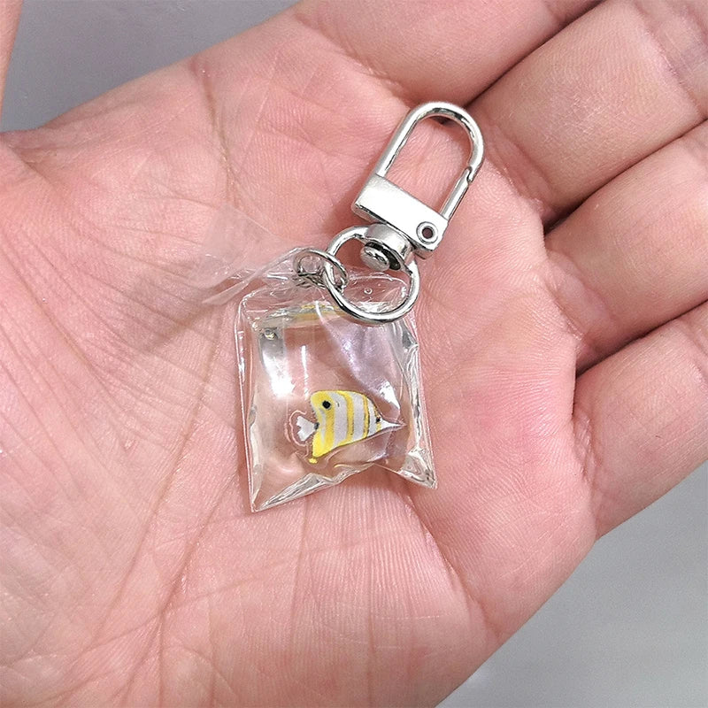 Creative Simulation Goldfish Keychain | Transparent Carp Pendant for Backpack detail view