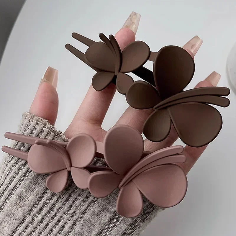 Butterfly Hairpin Solid Color Acrylic Hair Clips Claw Duckbill Ponytail Styling Headwear Women Hair Accessories Fashion Barrette