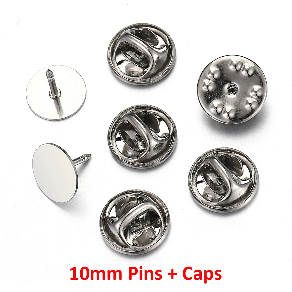 10pcs Stainless Steel Butterfly Tie Tack Backs Brooch Pin Base Cufflink Settings