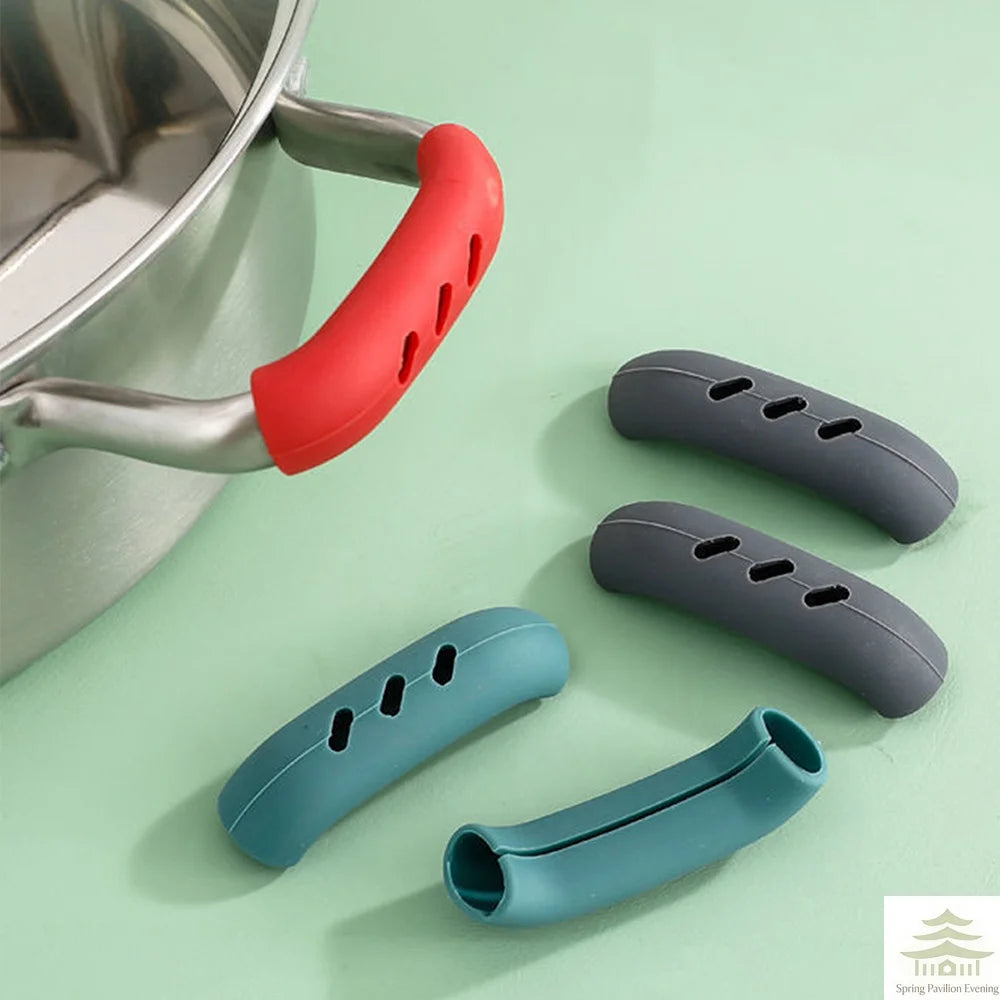 2Pcs Silicone Pan Handle Cover Heat Insulation Assist Handle Holder Grip Sleeve Kitchen detail view