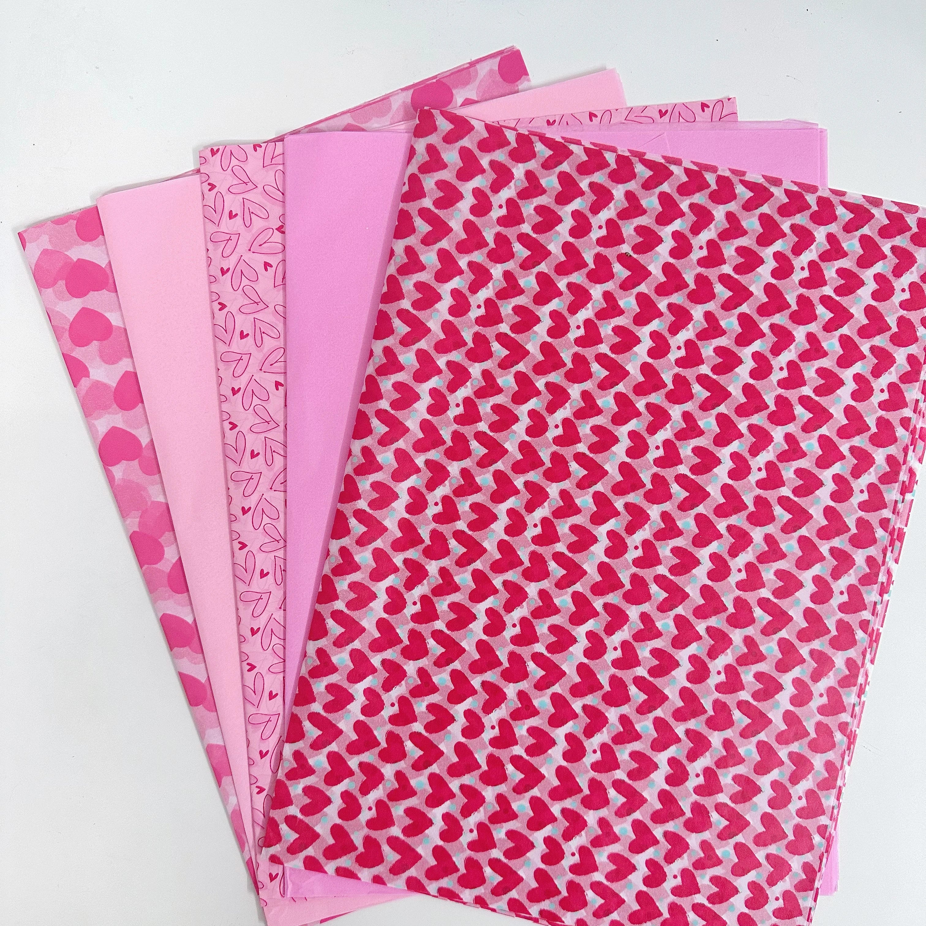 30 Red Heart Snowflake Gift Wrapping Paper | 50x35cm Wedding Valentine Birthday Pac additional angle