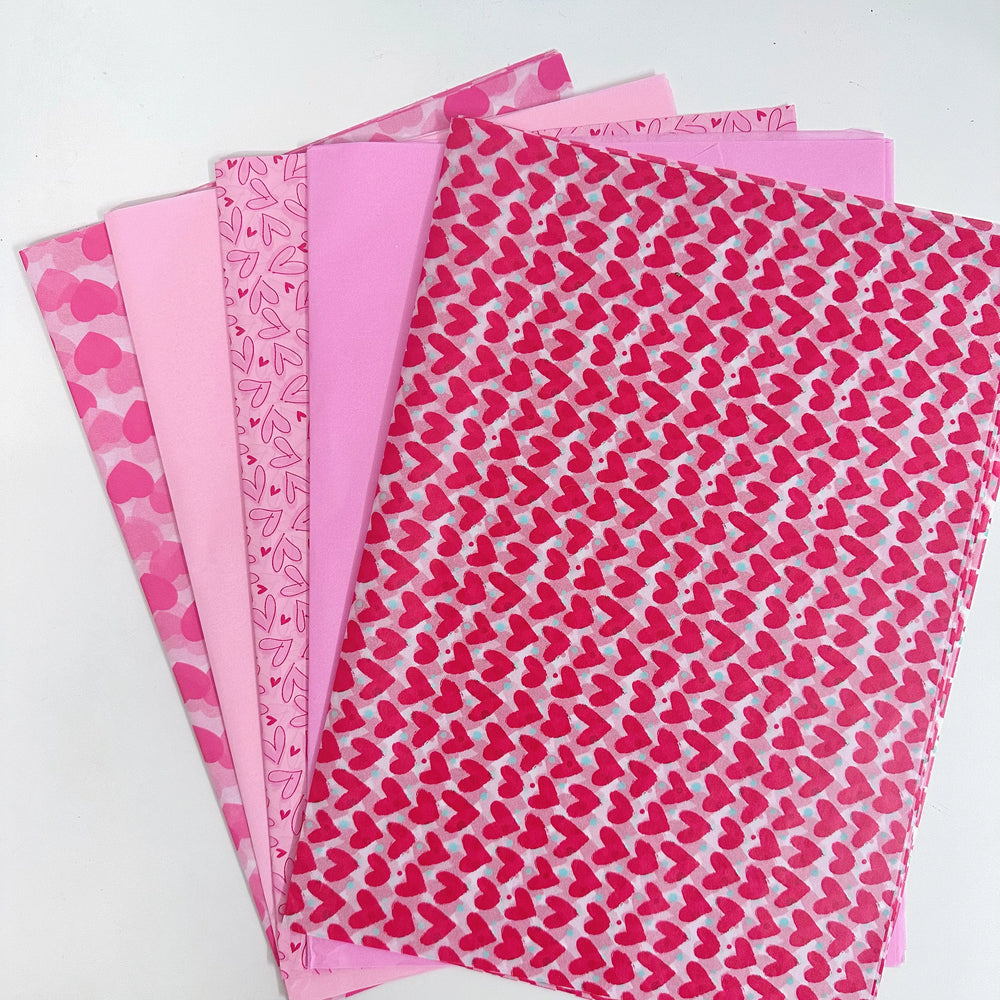 30 Red Heart Snowflake Gift Wrap Sheets | Wedding Valentine Birthday Packaging Pape additional angle