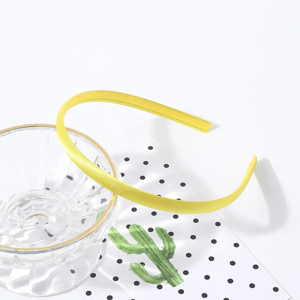 10mm Satin Headband Women Girls Fabric Covered Resin Hairbands Plastic Headbands Ki additional angle