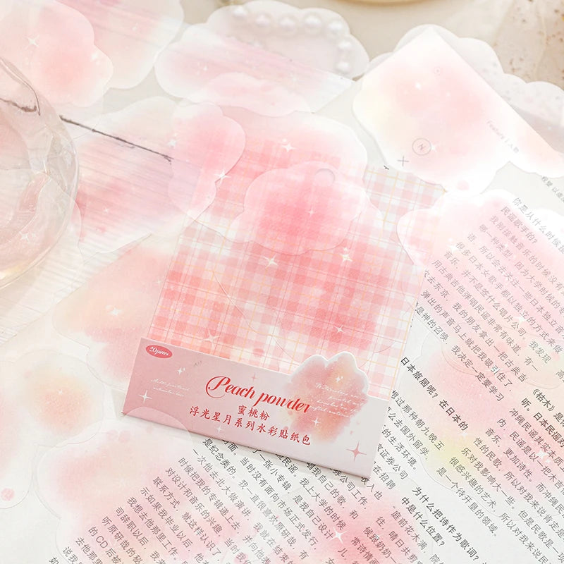 Yoofun 20pcs Watercolor Landscape Stickers | PET Collage for DIY Journal additional angle