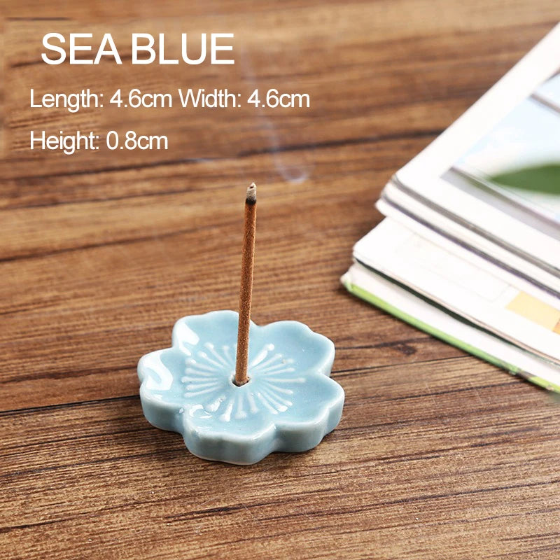 Ceramic Cherry Blossom Incense Holder | Aromatherapy Burner for Home & Office alternate view