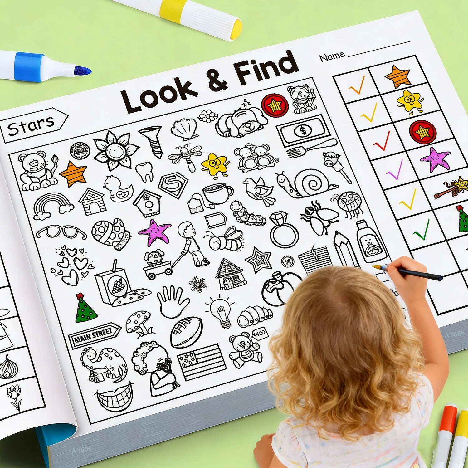 Look and Find Hidden Object Coloring Book for Kids Interactive Seek and Find Activity lifestyle view