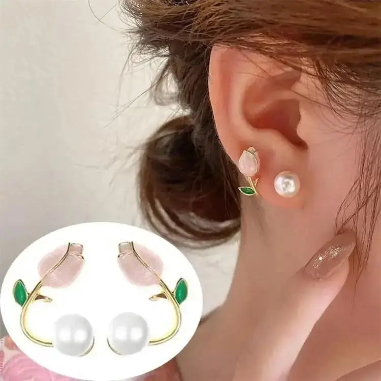 Korean Fashion Seven Star Zircon Earrings | Luxury Crystal Stars Stud Earrings detail view