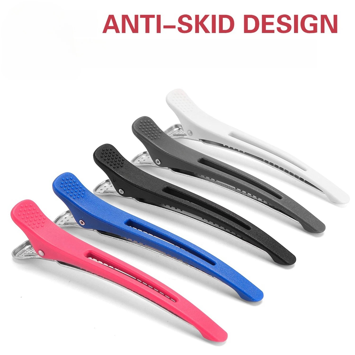 6Pcs Alligator Hair Clip Plastic Nonslip Hairpin Black Pink Durable Hair Clamp Hairdressing Styling Accessories for Woman Man