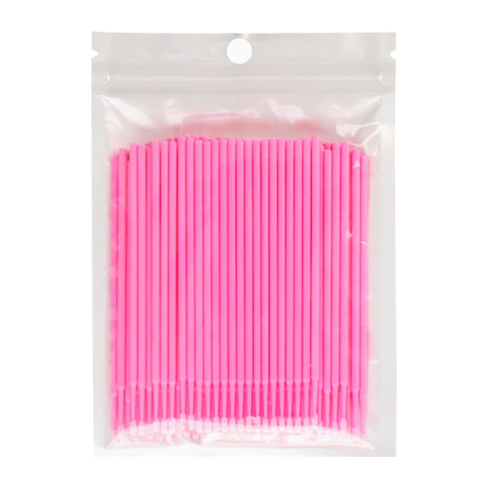 100PCS Micro Swab Applicator Eyelash Cleaning Brush Lash Extension Micro Brushes Cotton Swab Individual Eyelashes Removing Tool