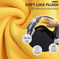 1/2/6pcs Microfiber Cleaning Towel Thicken Soft Drying Cloth Car Body Washing Towels D close-up view