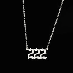 Stainless Steel Angel Number Lucky Numbers Necklaces 111 222 333 444 555 777 888 999 6 close-up view