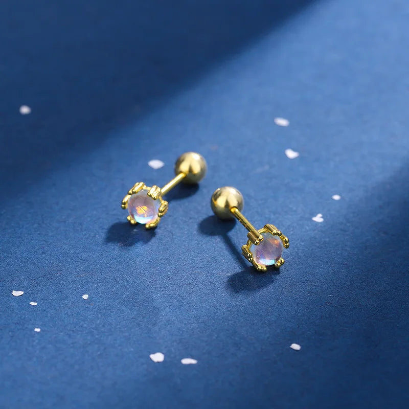 Gradient Zircon Star Piercing Stud Earrings Shiny Spiral Ear Bone Earrings for Wome additional angle