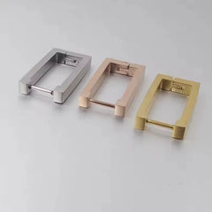 Unisex Stainless Steel Rectangular Hoop Earrings for Men Women Punk Rock Triangle Huggie detail view
