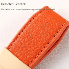 Luxury Suede Leather Flip Fur Keychain | Car Key Accessory close-up view