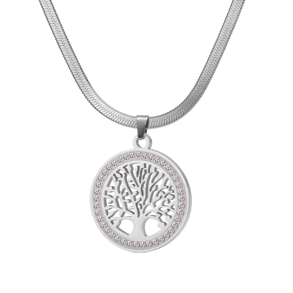 Tree of Life Pendant Necklace | Stainless Steel Family Tree Jewelry for Men and Wom additional angle
