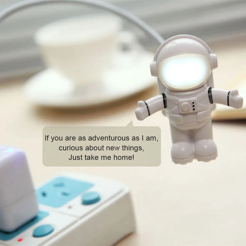 Astronaut LED Desk Lamp | Flexible USB Night Light for Reading and Work lifestyle view