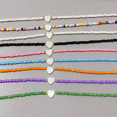 New Nature Shell Love Heart Choker Necklace for Girl Spring Summer Fashion Small Colorfu detail view