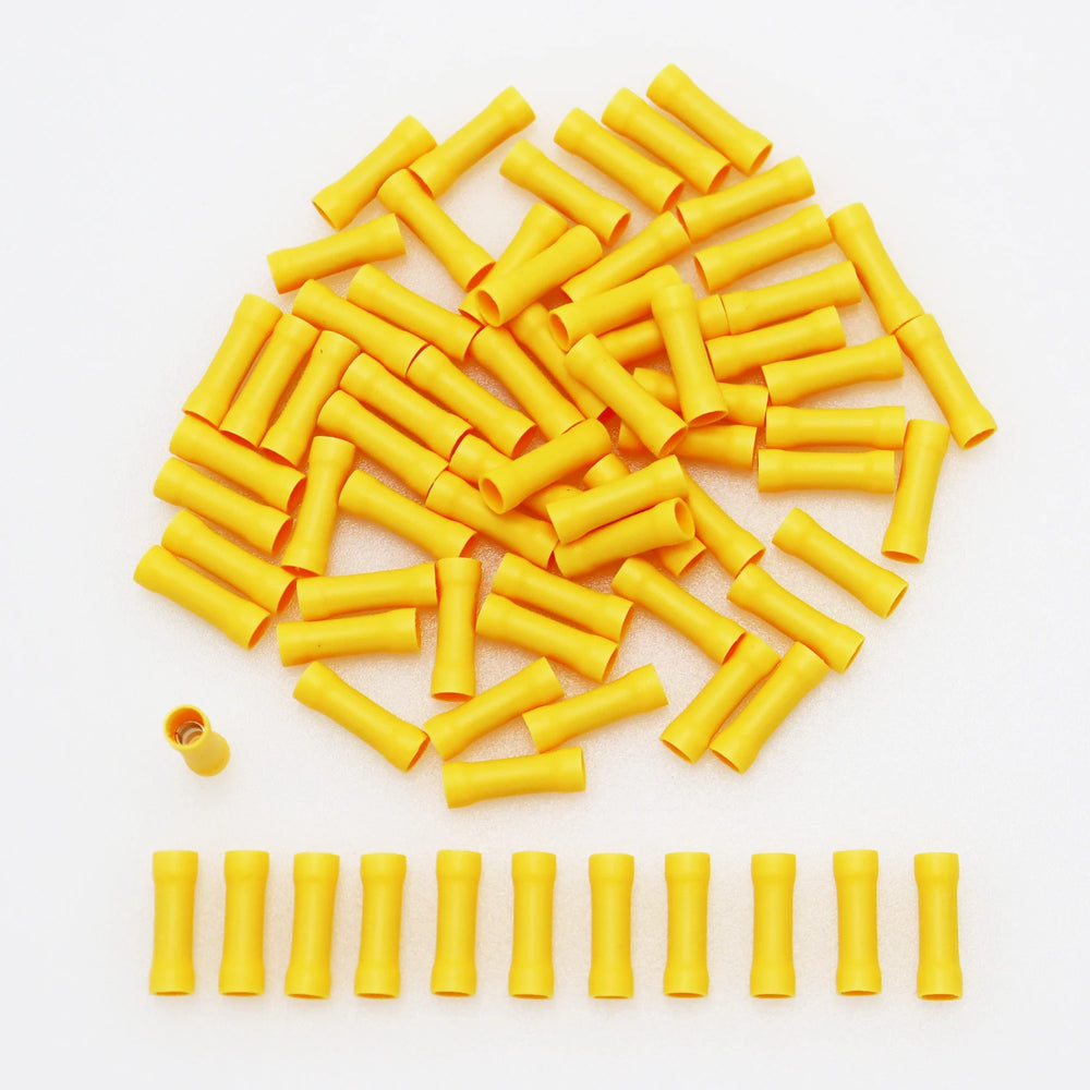 10/50/100 Pcs Straight Butt Wire Terminals Splice Insulated Crimp PVC Copper Tube Ele alternate view