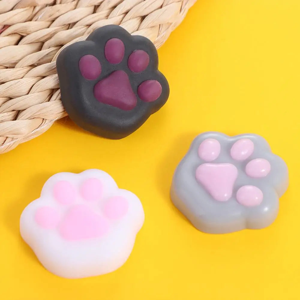 Mini Cat Paw Squeeze Toy Silicone Pinch Decompression Toy Plush TPR Fidget Sensory Toys detail view