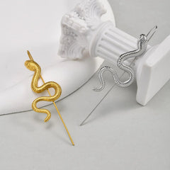 1 Piece Helix Hooks Earrings Ear Wrap Crawler Hook Earrings For Women, Snake Serpent Car detail view
