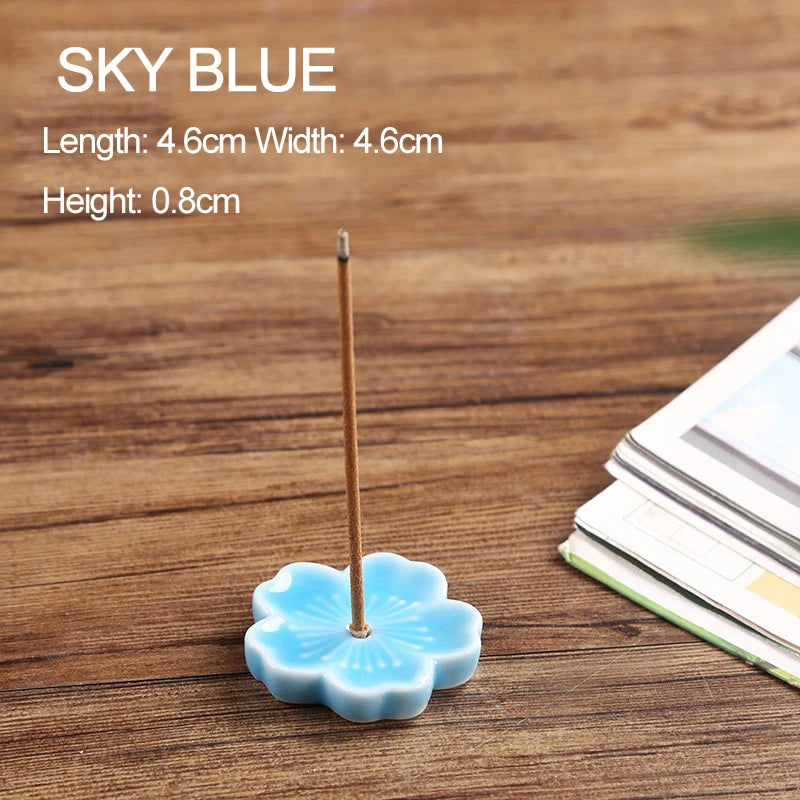 Ceramic Cherry Blossom Incense Holder | Aromatherapy Burner for Home & Office detail view