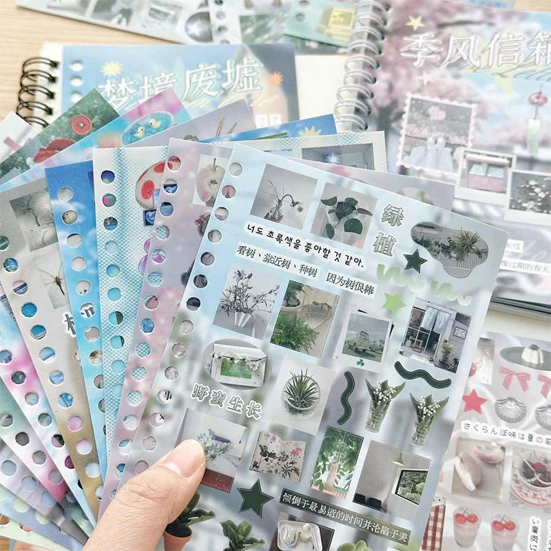 Mr. Paper Time Reshaping Cut Film Sticker Book | 30pcs Coil Design for DIY Scrapbook lifestyle view