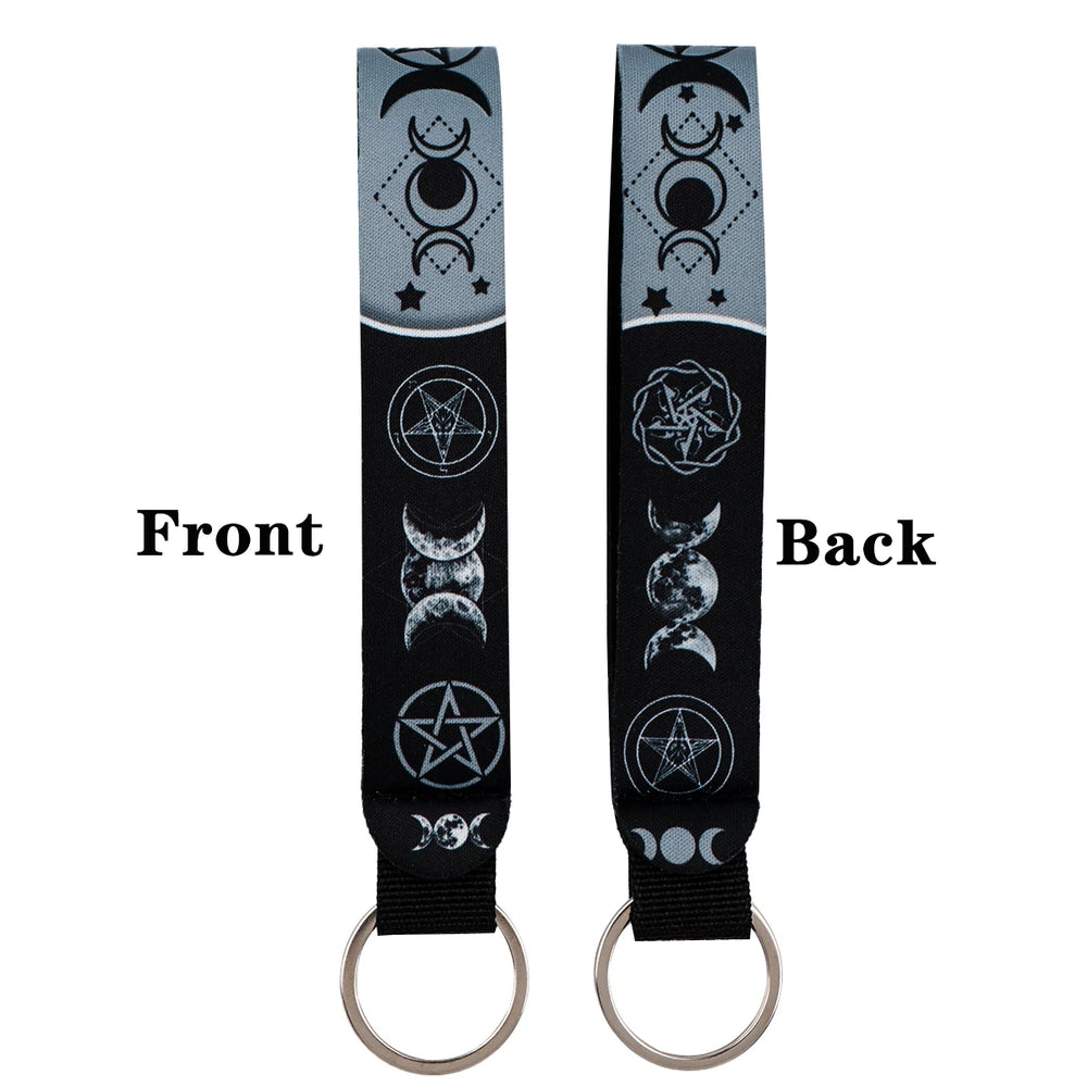 Cartoon Animal Keychain with Wrist Strap | Anti-Lost Lanyard for Keys close-up view