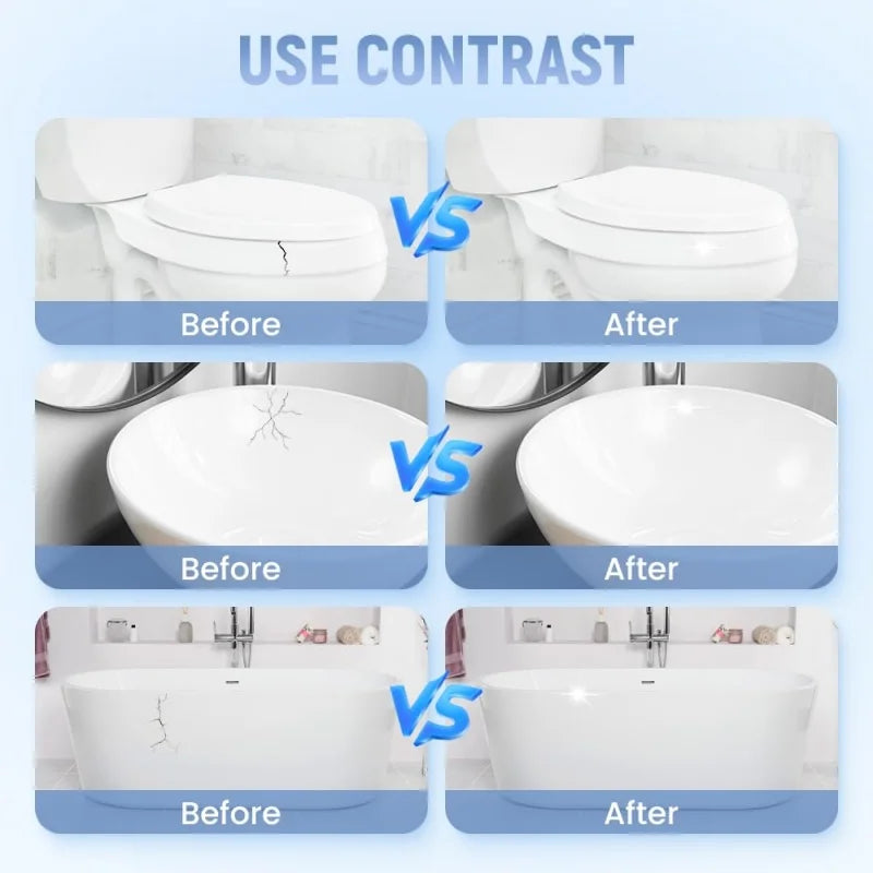 White Porcelain Repair Kit | Ceramic Repair Paste for Tubs, Tiles, Toilets, and Sinks alternate view