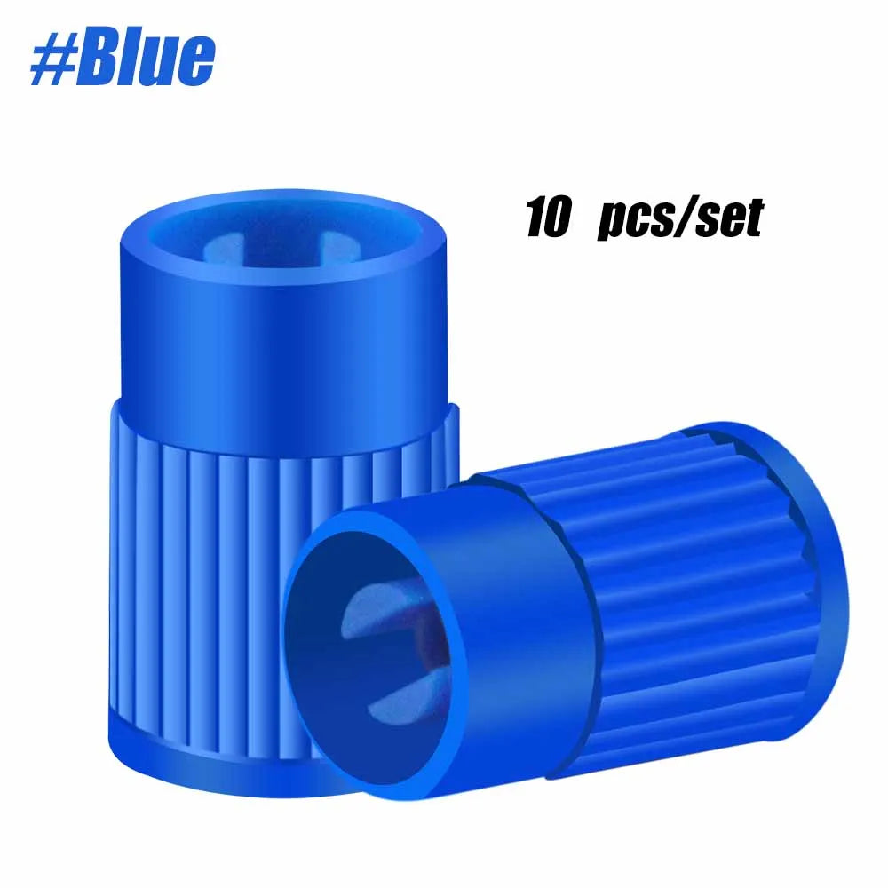 Plastic Tyre Valve Caps 10 Pack Universal Dust Covers for Cars Trucks Bikes additional angle